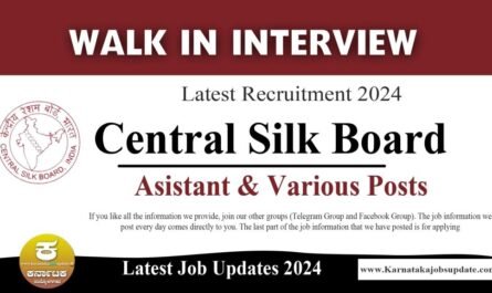 Central Silk Board Recruitment 2024 Apply for the Project Assistant Posts